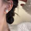 Elegantes pendientes de perla de alta calidad para socialité diseño de nicho estilo frío pendientes de tachuela con abalorios pendientes de tachuela simples y elegantes pendientes de perla de agua dulce