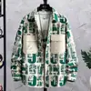 Camisa de Trabalho Retro Japonesa com Estampa de Letras Masculina Manga Longa Nova Primavera e Outono Marca Tendência Solta Casual Camisa Jaqueta