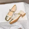 Mocassins de Salto Grosso Estilo Francês Femininos 2026 Novo Outono Boca Rasa Super Macios Sapatos de Vovó com Saias Mary Janes de Fada