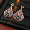 Pendientes Vintage Exagerados con Pasador de Plata, Colgante de Zircón Gota de Agua, Pendientes de Botón, Lujo Ligero, Pendientes de Nicho de Alta Gama para Mujer