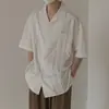 VAKOII Camisa de Manga Corta con Sentido del Diseño de Nicho Versión Rígida para Hombre Camisa Casual de Media Manga Sentido de Alta Gama Verano