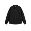 Camisa Masculina de Manga Longa Bordada Flor Eterna Marca Trendy Outono Solta Casual Versátil Cor Pura Camisa Cardigan com Lapela
