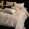 Juego de ropa de cama de cuatro piezas de algodón jacquard Clase A, 60 hilos, 100% algodón puro, otoño e invierno, lujo ligero, engrosado, para estudiantes, uso en casa, dormitorio
