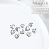 Rhinestones de Punta Trasera para Uñas, Rhinestones en Forma de Corazón, Rhinestones Blancos Brillantes en Forma de Cojín, Rhinestones en Forma de Durazno, Rhinestones Cuadrados Gruesos, Rhinestones Rectangulares, Decoraciones para Uñas, 10 Piezas