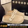 Pantuflas cerradas de suela gruesa para mujer, aptas para usar en exteriores, nuevo modelo de otoño 2026, sin cordones, zuecos de estilo francés Birkenstock de moda