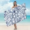 Toalla de Playa de Microfibra Transfronteriza para Adulto Estampada para la Playa Chal Protector Solar Absorbente Toalla para Nadar de Secado Rápido Toalla de Baño