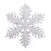 Decorações de Natal 10CM peças de floco de neve, peças de floco de neve de plástico com glitter, ornamento pendurado de floco de neve oco para decoração de árvore de Natal