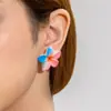 Pendientes de Flor de Resina de Margarita Fresca de Moda Transfronteriza Europea y Americana Pendientes de Pétalos Dulces Coloridos de Verano