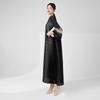 Vestido de Talla Grande para Mujer de Comercio Exterior, Falda Larga Europea y Americana de Moda de Alta Gama, Mangas Trompeta, Elegante Falda Plisada Miyake