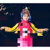 Drama Ópera de Pekín Qingyi Hudan Tocado Bonito Hudan Pañuelo para la Cabeza Tocado Casamentera Señorita Yangge Atuendo Antiguo Tocado de Performance