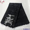 Vestido de renda bordada preto solúvel em água, tecido oco respirável, tecido de renda atacado renda francesa