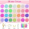 Cuentas de vidrio de colores para bisutería en una caja, cuentas pequeñas iridiscentes, juego completo de accesorios para aretes y collares de cuentas hechos a mano