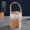 Bolsa decorativa de linho estilo europeu saco de linho com laço de doces casamento festa de casamento mini ecológico presente feito à mão