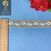 Novo Estilo Étnico Bordado Sequin Renda de Osso de Carro Renda Retrô 2,5cm Base de Malha Fio Dourado Acessórios de Vestuário