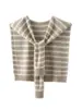 Cachecol de Tricô com Nós 100% Lã para Primavera e Outono Pequeno Xale para Ambiente com Ar Condicionado Combinado com Camisa Xadrez Pequeno Xale