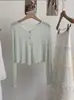 Camisa Omalai Estilo Suave con Volantes de Manga Larga Protección Solar para Primavera y Verano, Chaqueta Fina de Aire Acondicionado Abrigo Corto 6803