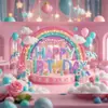 Fondo de Tela para Cumpleaños Infantil de Unicornio Transfronterizo Fiesta Banner de Comercio Exterior de Amazon Tela de Fondo para Fotografía Accesorios para Fotos