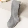 Calcetines para Niños 2026 Otoño/Invierno Nuevo Estilo Terciopelo Plus Raya Vertical Lisos Medias para Niñas Pantalones Cálidos de Terciopelo Fino Pantalones para Bebé
