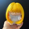 Peluca para Muñeca Bjd 3 Puntos Seda Suave Set de Peluca Labubu Bob Lindo con Flequillo Bobo