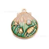 Pendente de Concha Marinha Popular Transfronteiriço Banhado a Ouro 18K Aço Inoxidável Cor Duradoura Óleo Gradiente Pingando Acessórios de Joias DIY Pequenos e Frescos
