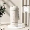 Nova Caneca Térmica Lírio-do-Vale Aço Inoxidável 316 Caneca de Café com Aparência Premium para Meninas Grande Capacidade com Canudo Caneca de Presente