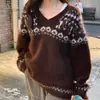 Roupas Femininas Roupas Femininas Coreanas Dongdaemun Alta Qualidade Chique Estilo Coreano Atmosfera Fair Isle Suéter Solto