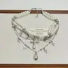 Colar Longo em Camadas de Pérola e Estrela da Moda de Nicho para Mulheres, Doce e Cool, Luxo Leve, Exquisito Acessório de Corrente para Suéter