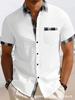 2024 Camisa Masculina Europeia e Americana Camisa Xadrez de Manga Curta Masculina Moda Casual Top Camisa Masculina