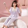 Pijamas de encaje para niñas estilo palacio de verano de comercio exterior, ropa de casa de dibujos animados linda para estudiantes estilo princesa, moda para niños