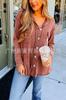 Ins Venta Caliente Otoño e Invierno Europeo y Americano Ropa de Abrigo para Mujer Waffle Diseño Antiguo Borde Crudo Solapa Holgada Ropa de Abrigo