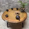 Mesa de Té de Madera de Alcanfor Talla de Raíz Madera Maciza Mesa de Café Pequeña Estilo Shaji B&B Sala de Estar Ventana Saliente Tatami Mesa Pequeña