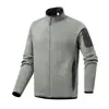 Jaqueta de fleece tricotada nas cores Azul Sombra Noturna, Preto, Cinza, Verde Carro de Caixa, Verde Névoa Mística, Cinza Geleira, Roxo Crepúsculo para inverno e primavera