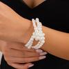 Collar de perlas de imitación con nudo apilado, temperamento transfronterizo de Europa y Estados Unidos, collar de cadena de clavícula multicapa con cuentas de moda