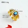 Nuevo anillo de oro arena abierto con incrustaciones de diamantes europeos y americanos transfronterizos Amazon Ebay anillo grande de hombre con circonita bañada en oro y cobre al por mayor