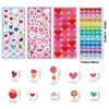 Pegatinas de Ánimo Transfronterizas 12 Piezas de Dibujos Animados Infantiles Corazón Rojo Lindo con Forma de Impermeables DIY Decorativos para Diario Pegatinas de Amor
