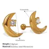 Brincos de Diamante Transfronteiriços Europeus e Americanos, Brincos Exquisitos de Borboleta de Nicho, Joias de Brincos de Aço Inoxidável Banhado a Ouro 18K