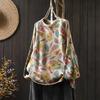Suéter de Algodón con Estampado de Peces Vintage para Mujer, Holgado, Estilo Perezoso, para Primavera y Otoño, Diseño Único, Cuello Redondo, Suéter Pulóver, Moderno