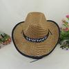 Sombrero de Copa de Ala Ancha para Hombre con Protección Solar de Verano Sombrero Fresco de Verano Sombrero de Playa Sombrero de Paja Grande de Agricultor con Protección Solar de Verano LOGOTIPO