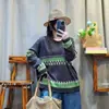 Suéter Jacquard para Mujer 2026 Otoño Nuevo Estilo Coreano Holgado Casual Moda Cuello Redondo Estilo Perezoso Suéter Pulóver MHT