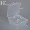 Caixa quadrada de plástico transparente, caixa para embalagem de itens pequenos, esponja de pó, equipamento de pesca, ferragens, distintivo, cartão e caixa de armazenamento de contas