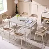 Mesa e Cadeira de Pátio ao Ar Livre Estilo Cream Europeu Combinação Casa B&B Lazer Terraço ao Ar Livre Café Mesa Quadrada