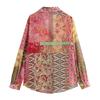 Comércio Exterior Verão Roupas Europeias e Americanas Estilo Europeu e Americano Moda Casual Versátil Combinação de Cores Camisa Estampada 2461246