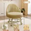 Taburete Giratorio con Ruedas, Taburete Bajo con Respaldo, Taburete para Cambiar Zapatos en Casa, Silla Infantil, Taburete Redondo para Sala de Estar, Banco Blando Acolchado