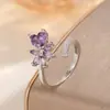 Colección de Anillos de Latón Plateado con Circonita de Moda Más Vendidos, Anillos de Plata de Lujo Ligero Transfronterizos, Versátiles para el Uso Diario