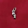 Pingente de peixe koi vintage em prata pura S925, berloque de espinha de peixe pequeno, ornamento de cristal, pulseira trançada, acessórios para DIY de colar