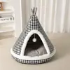 Ninho de Gato de Inverno Transfronteiriço Nidinho Fechado Espesso para Dormir Gato Brincar e Dormir Tenda Canil Tudo-em-Um Calor de Inverno Venda por Atacado