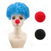 Peluca Afro Arcoíris de Payaso Cabello Rizado de Colores Día de Halloween Divertido Set de Disfraz [Personalizado]