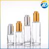 Frasco de perfume de vidro transparente, frasco de spray de 30 ml, 50 ml, frasco de essência portátil, frasco de essência, frasco de essência