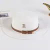 Sombrero de Paja de Verano Nuevo al por Mayor con Lazo de Encaje y Copa Plana para Mujer, Protección Solar para Exteriores, Sombrero de Playa para Viaje