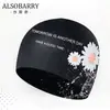 Gorro de Natación para Mujer con Protección para Orejas y Cabello Largo, Talla Grande, Circunferencia de Cabeza Grande, Impermeable, Margarita de Silicona Suave
